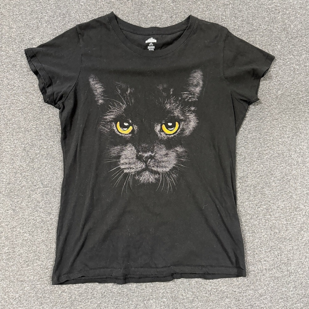 Modern Way to Celebrate Black Cat Graphic Tee Girls L 12-14 Black Good Spooky